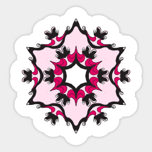 Inspirational MANDALA T-SHIRT STAR-RED-PINK Sticker